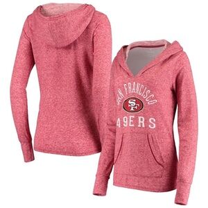 Women's Fanatics Red San Francisco 49ers Doubleface Slub Pullover Hoodie Size XL